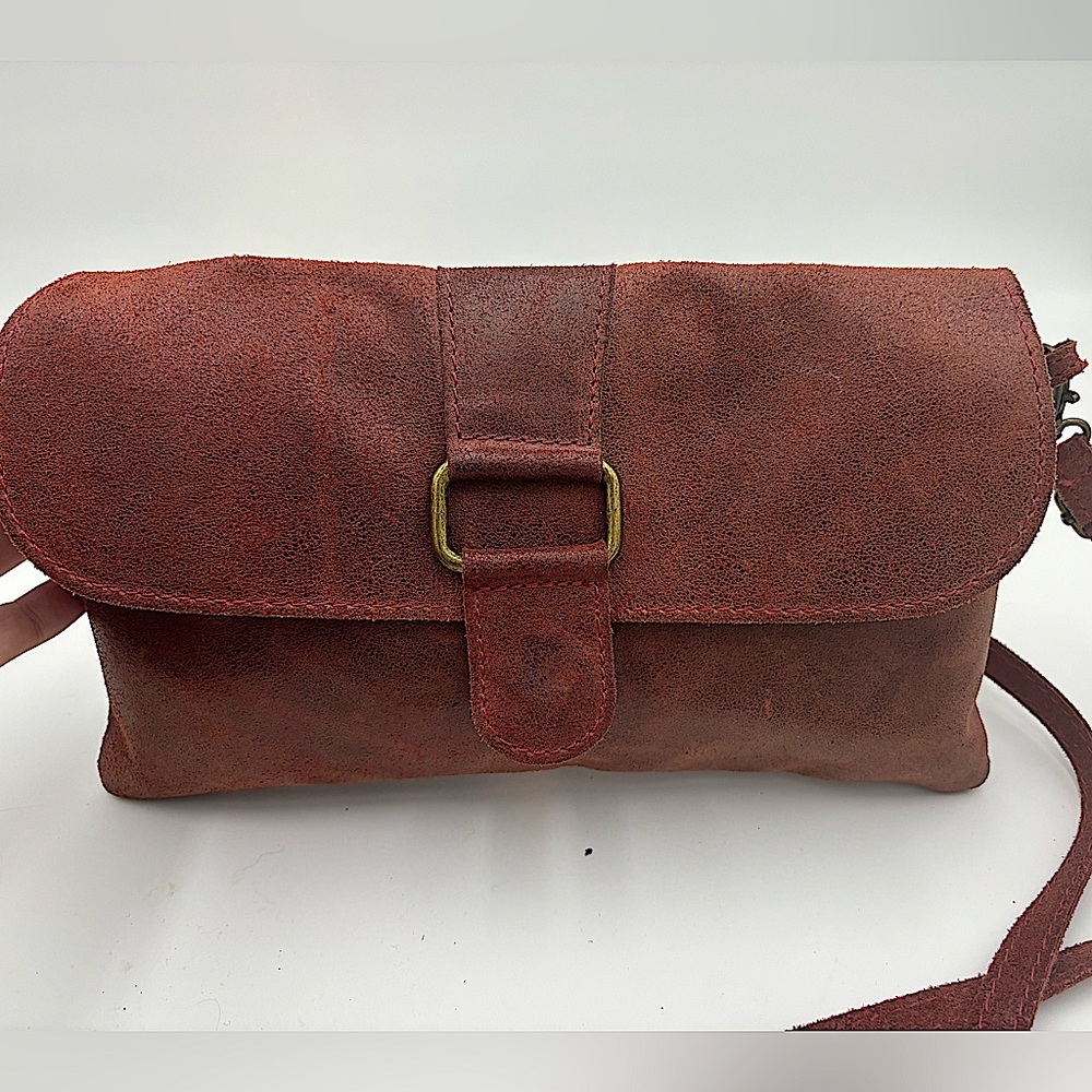 CRAZY LOU PARIS Leather Vintage Made in Italy Crossbody Bag - Picture 1 of 10
